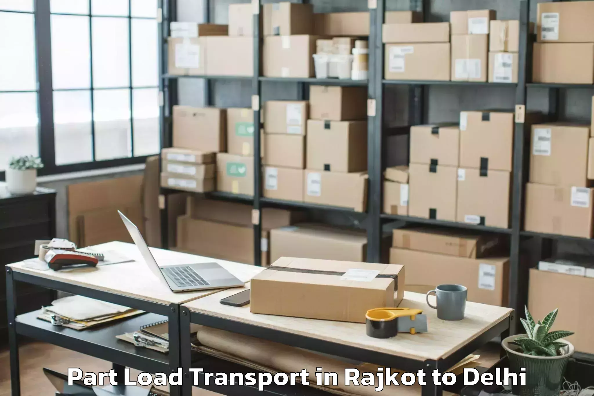 Book Rajkot to Hauz Khas Part Load Transport